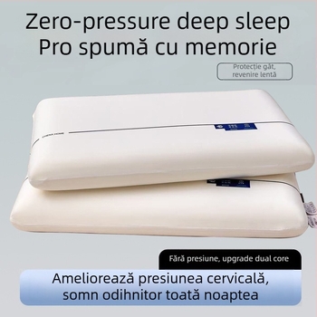 Perna cervicală din spumă cu memorie, stil hotelier – fără presiune, Somn profund Pro, a doua generație, nucleu pernă ca nor