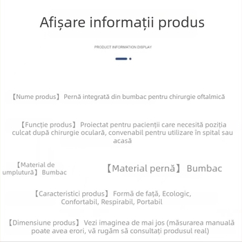 Perna de poziționare în decubit ventral după operație vitreo-retiniană, susținere pentru gât și umeri, anti-alunecare