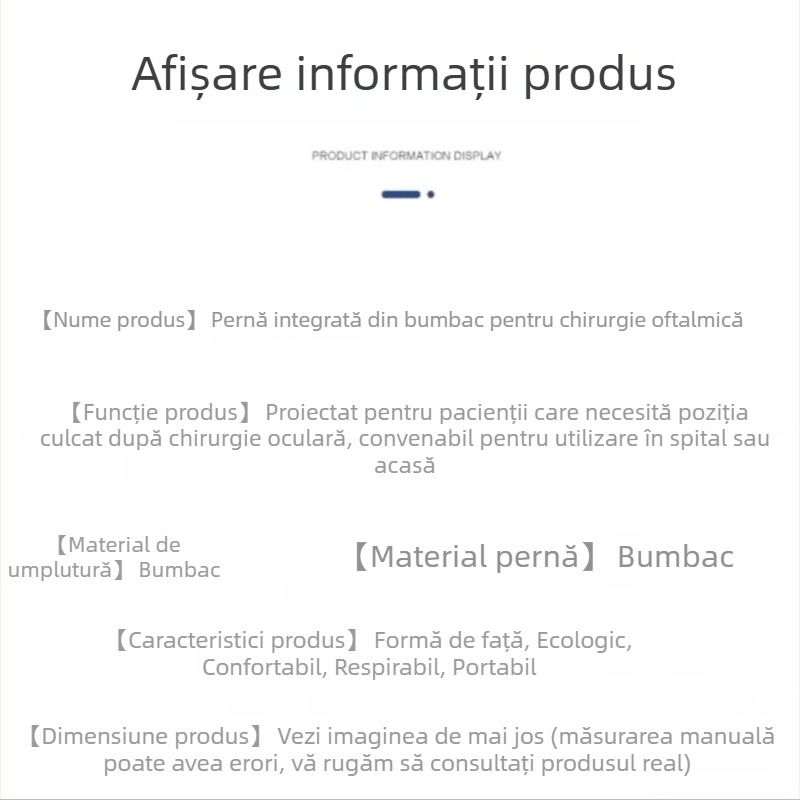 Perna de poziționare în decubit ventral după operație vitreo-retiniană, susținere pentru gât și umeri, anti-alunecare