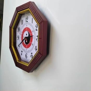 Ceas de perete octogonal pentru sufragerie, cu cifre mari, design minimalist, ceas cu cuarț din plastic, mișcare cu salt de secunde