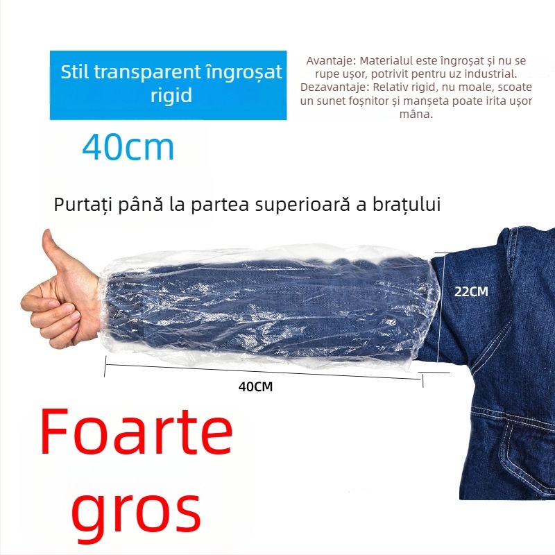 Manșete transparente de unică folosință, impermeabile și rezistente la uleiuri, din plastic gros, mărime universală, pentru femei la serviciu în toamnă și iarnă