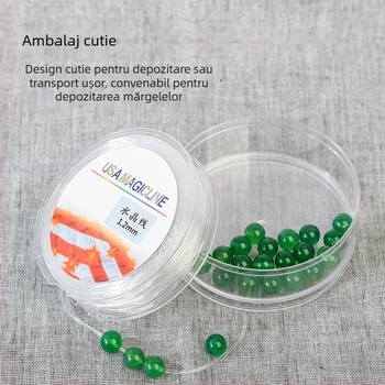 Fir elastic transparent pentru mărgele, fir elastic dur pentru brățări, șnur rezistent pentru artizanat și bijuterii