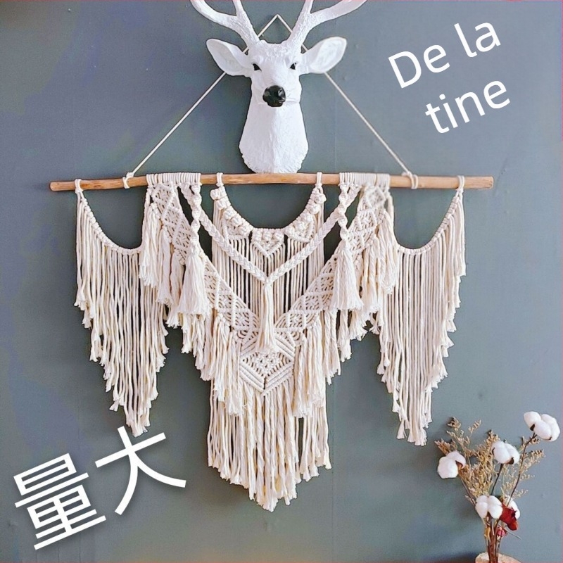 Tapiserie boemă din bumbac, țesută manual, pentru perete, formă ovală, culoare solidă, decor pentru living
