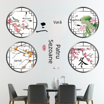 CH69039 Mural PVC pentru sufragerie — artă decorativă de perete, stil modern minimalist