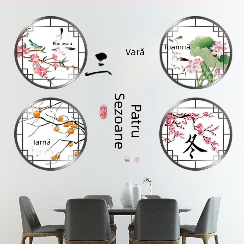 CH69039 Mural PVC pentru sufragerie — artă decorativă de perete, stil modern minimalist