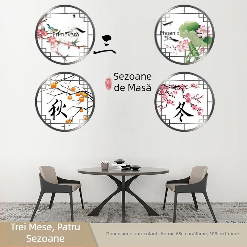 CH69039 Mural PVC pentru sufragerie — artă decorativă de perete, stil modern minimalist