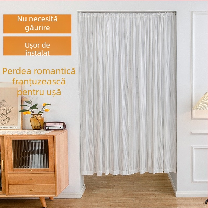 Cortină verticală cu lamele pentru ușă, șină telescopică, fără găuri, poliester, separator de spațiu de înaltă calitate pentru living și dormitor