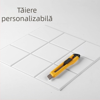 Nordic Bread Brick 9 panouri albe 3D autocolant pentru perete, autoadhesiv, impermeabil pentru baie și bucătărie