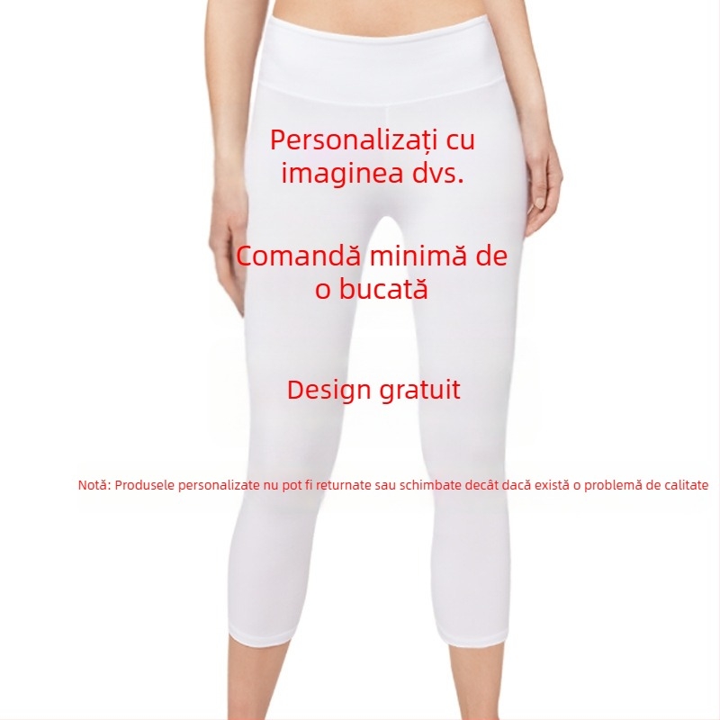 2026 Pantaloni capri pentru yoga, imprimare anchor, subțiri, croială Slim Fit, material Milk Silk