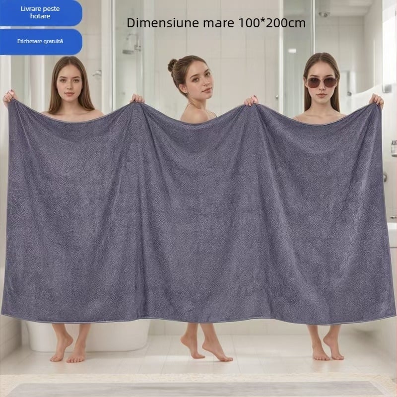 Prosoape de baie din microfibră, 100×200 cm, foarte absorbent, fără scame, potrivit pentru spa și întreținere masaj