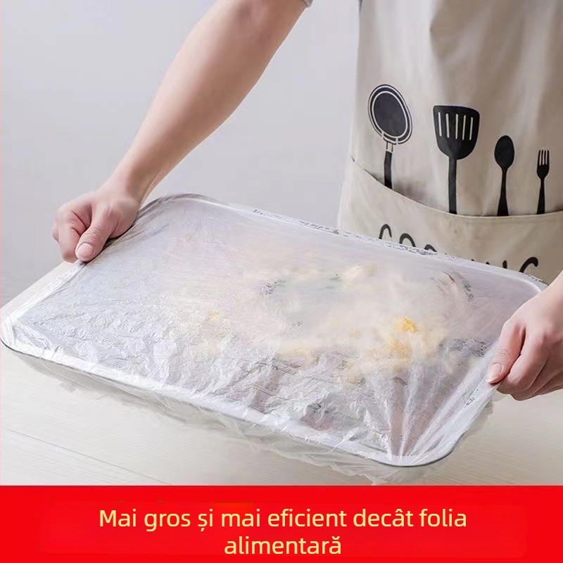 Folie alimentară de unică folosință și saci de depozitare pentru uz casnic, compatibile cu farfurii mari