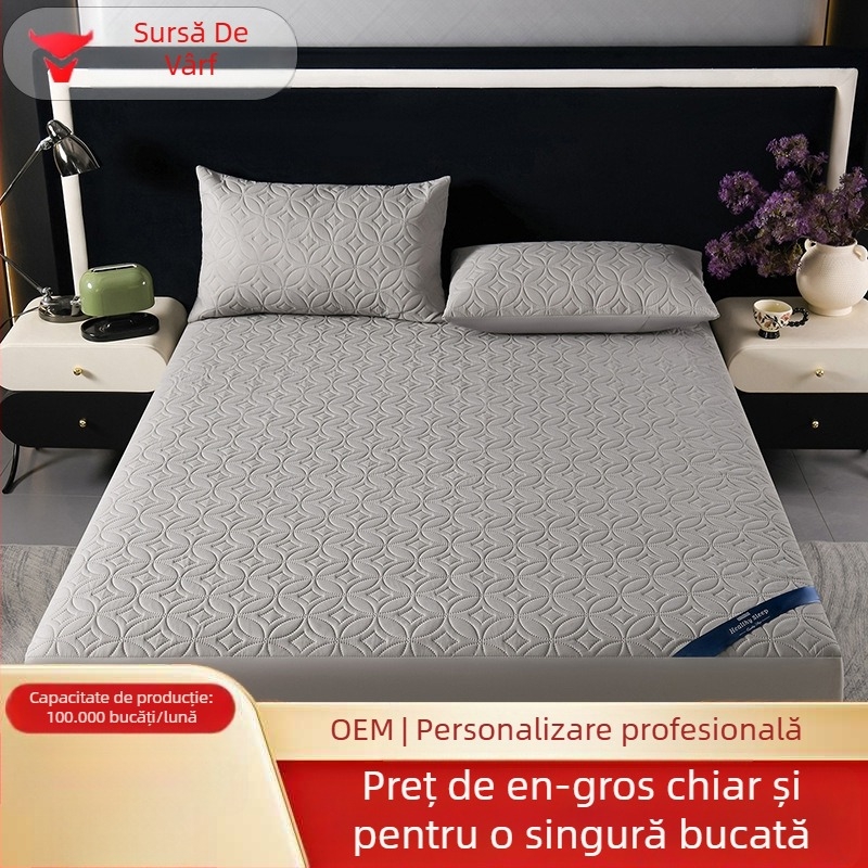 Protecție pentru saltea cu design din monede de cupru și umplutură din bumbac, impermeabilă, pentru toate anotimpurile, antialunecare, respirabilă, rezistentă la urină, acoperire completă a saltelei