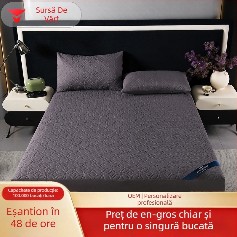 Protecție pentru saltea cu design din monede de cupru și umplutură din bumbac, impermeabilă, pentru toate anotimpurile, antialunecare, respirabilă, rezistentă la urină, acoperire completă a saltelei