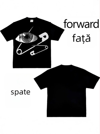 Tricou oversized cu imprimă SF‑Y2K, pentru bărbați și femei, stil stradal, mâneci scurte, guler rotund, bumbac 100%, pentru vară