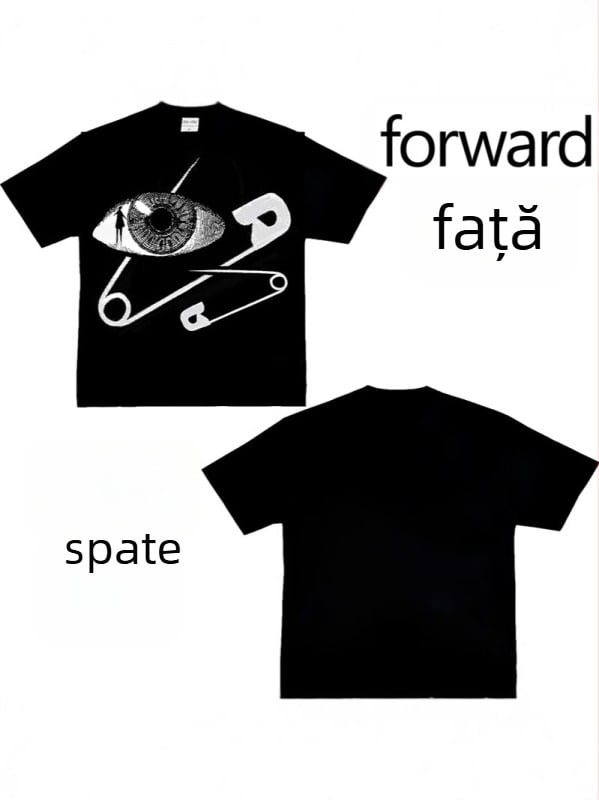 Tricou oversized cu imprimă SF‑Y2K, pentru bărbați și femei, stil stradal, mâneci scurte, guler rotund, bumbac 100%, pentru vară