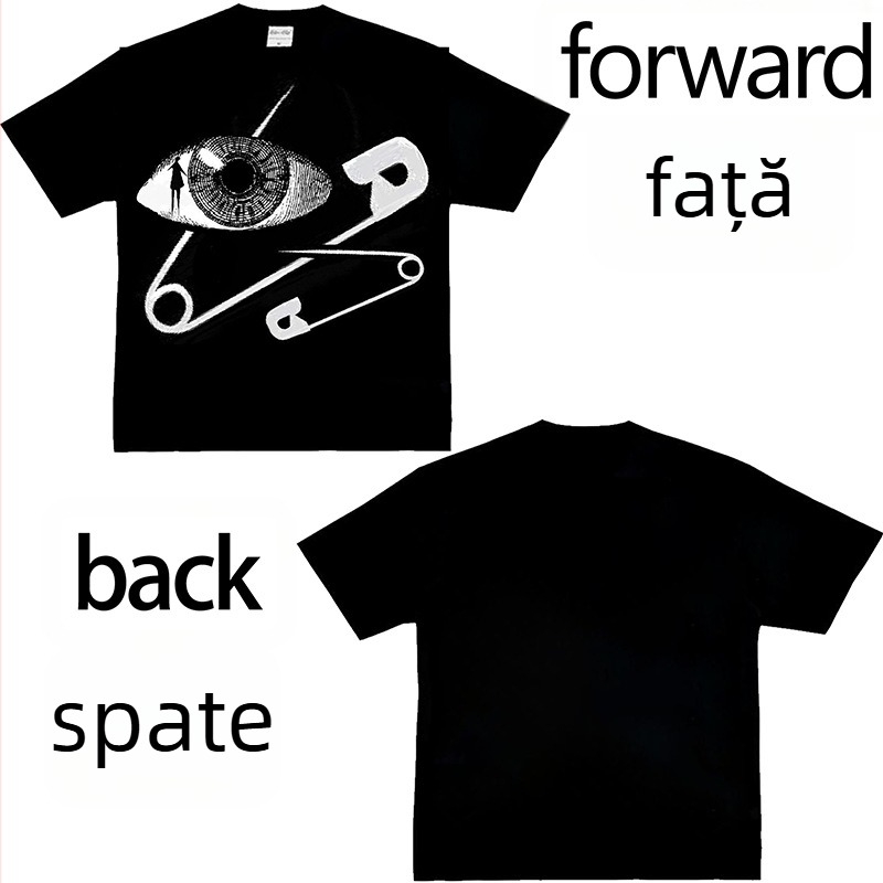 Tricou oversized cu imprimă SF‑Y2K, pentru bărbați și femei, stil stradal, mâneci scurte, guler rotund, bumbac 100%, pentru vară