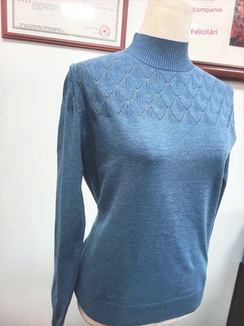 Pulover tricotat pentru bază, pentru femei, cu mâneci lungi, guler semi-înalt, croială slim, modern și cald pentru toamnă-iarnă