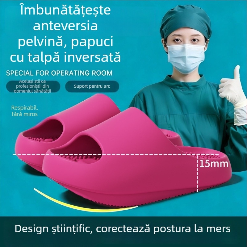 Sandale pentru femei cu arc de susținere și corecție a înclinării pelvine înainte, talpă de 4 cm, pentru interior și exterior, vară.