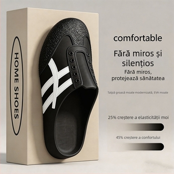 Șlapi pentru femei cu talpă groasă, vârf închis, talpă antiderapantă, încălțăminte de vară, versatile și moderne.