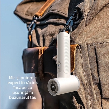 Ventilator de mână cu încărcare USB, flux de aer înalt pentru exterior, compact și portabil, cu 100 trepte de viteză