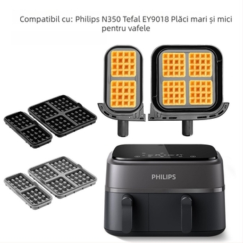 Formă de gofre din silicon pentru air fryer, compatibilă Philips NA35O și Tefal EY9018
