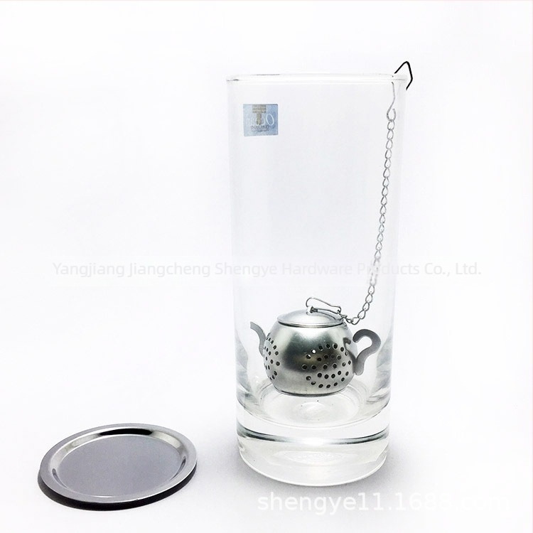 Filtru de ceai din oțel inoxidabil 304 auriu, bilă de ceai și accesorii pentru ceainic cu cană ceramică
