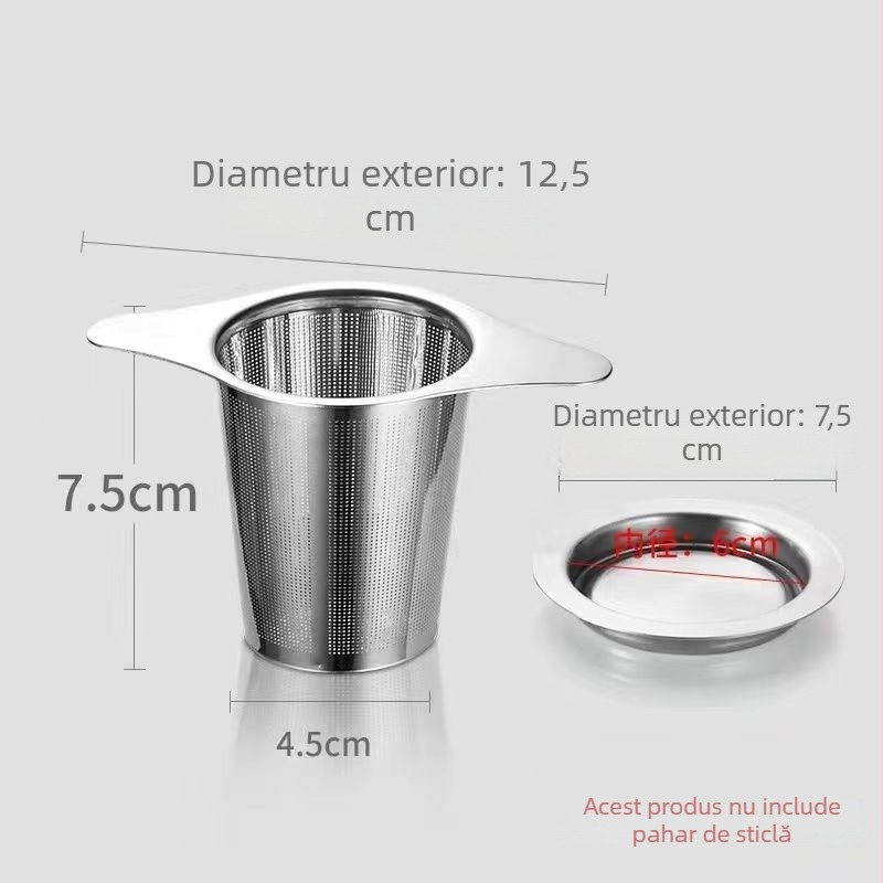 Filtru de ceai din oțel inoxidabil cu mâner dublu