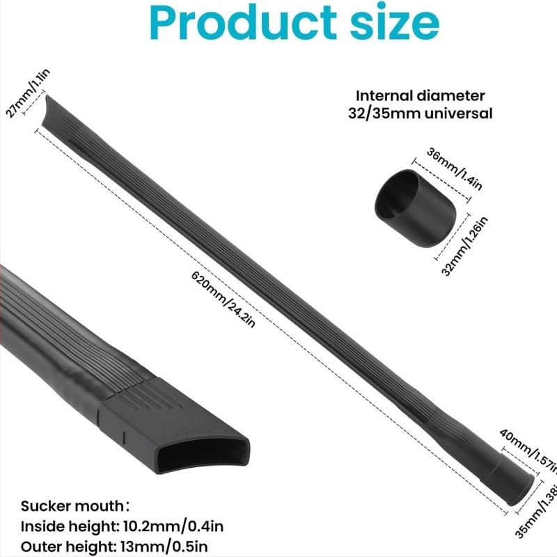 Duza de aspirator pentru spații, 65 cm, cap plat extensibil cu interfață 35/32 mm