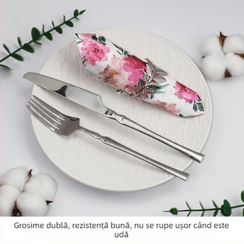 Șervețele florale imprimate - 33×33 cm, 2-straturi, 20 bucăți/pachet, celuloză din lemn virgin