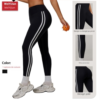 Pantaloni de yoga pentru femei, strâns, talie înaltă, cu efect de ridicare a feselor, talie cu bandă ribată, fitness pentru femei, pentru alergare în aer liber și sport
