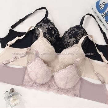 Tume Xiyin sutien push-up dantelat cu inel metalic, bretele reglabile, cupă 3/4, respirabil, lenjerie sexy pentru femei