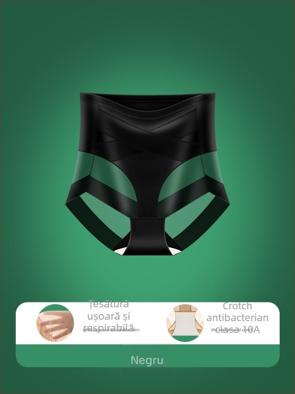 Pantaloni de remodelare postnatal cu bretele încrucișate, Ice Silk, plasă, talie înaltă, căptușeală antibacteriană din mătase la zona inghinală