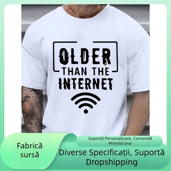 Tricou din bumbac, mărime europeană – design nou, imprimare creativă din seria sport, mâneci scurte, unisex