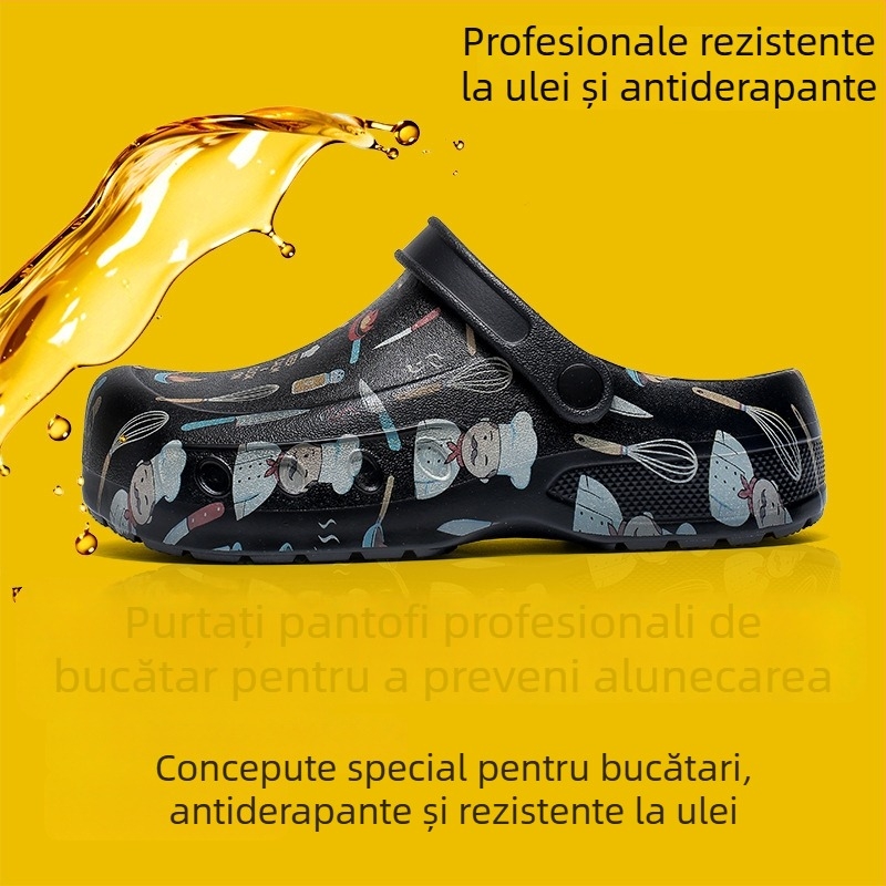 Pantofi de bucătărie impermeabili pentru bărbați, vârf închis, talpă EVA antiderapantă, XL, sandale casual de vară