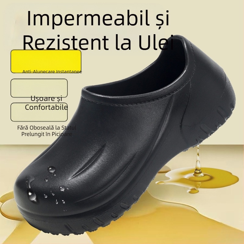 Pantofi noi de bucătărie pentru bărbați: impermeabili, antiderapanti, rezistenți la ulei, destinați bucătăriei, durabili pentru stat în picioare, încălțăminte de lucru