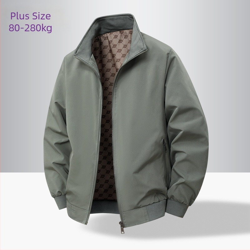 Jachetă bărbătească 8XL, pentru primăvară–toamnă, cu guler înalt, croială lejeră, fermoar, multe buzunare, stil coreean