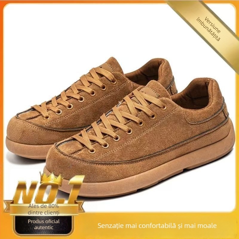 Adidași pentru bărbați din piele velur, stil retro, casual, cu șireturi, talpă joasă