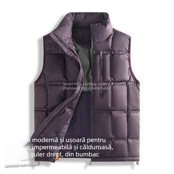 Vesta căptușită cu grafen pentru bărbați, model nou 2026, de înaltă calitate, guler înalt, unisex, toamnă-iarnă, mărime plus