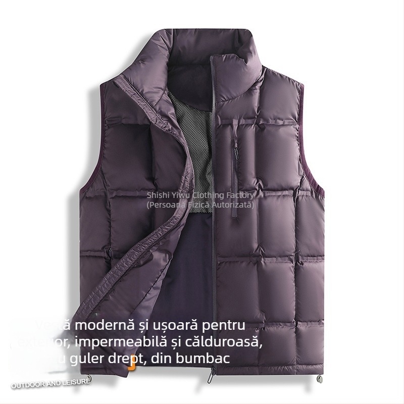 Vesta căptușită cu grafen pentru bărbați, model nou 2026, de înaltă calitate, guler înalt, unisex, toamnă-iarnă, mărime plus