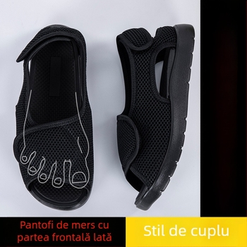Sandale reglabile, antiderapante, pentru picioare umflate și late, potrivite pentru persoane în vârstă și gravide, uz casnic, protecția degetelor și a unghiilor
