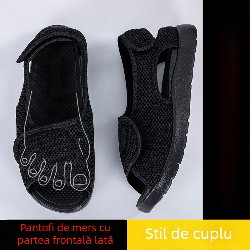 Sandale reglabile, antiderapante, pentru picioare umflate și late, potrivite pentru persoane în vârstă și gravide, uz casnic, protecția degetelor și a unghiilor