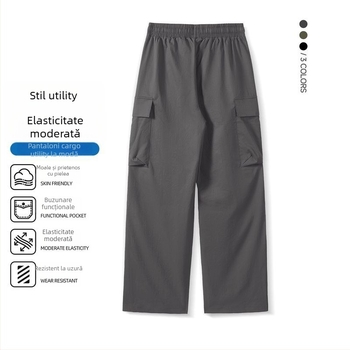 Pantaloni tactici pentru bărbați cu buzunare mari, ușori, impermeabili și rezistenți la vânt pentru drumeții, camping și călătorii