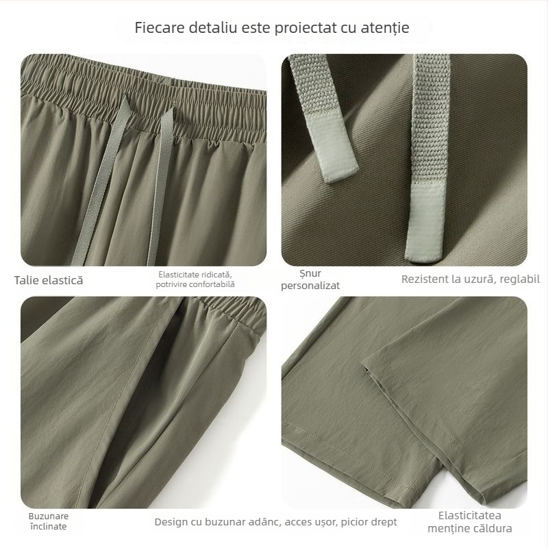 Pantaloni tactici pentru bărbați cu buzunare mari, ușori, impermeabili și rezistenți la vânt pentru drumeții, camping și călătorii