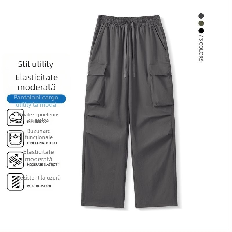 Pantaloni tactici pentru bărbați cu buzunare mari, ușori, impermeabili și rezistenți la vânt pentru drumeții, camping și călătorii