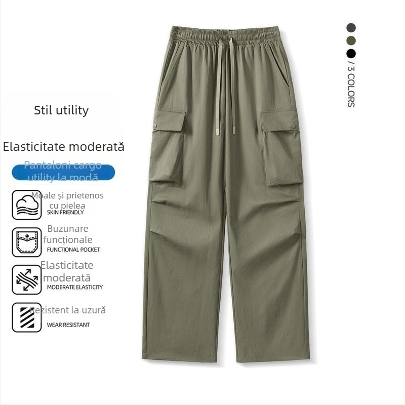 Pantaloni tactici pentru bărbați cu buzunare mari, ușori, impermeabili și rezistenți la vânt pentru drumeții, camping și călătorii