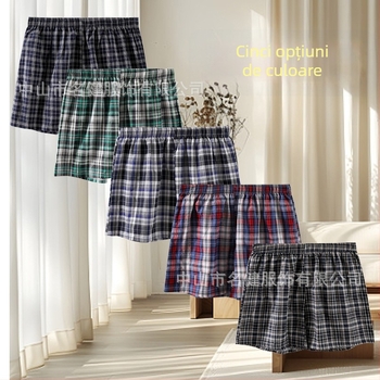 Pantaloni scurți de bumbac pentru bărbați – Pantaloni Aro, croială lejeră, pentru plajă și confort acasă, mărime mare