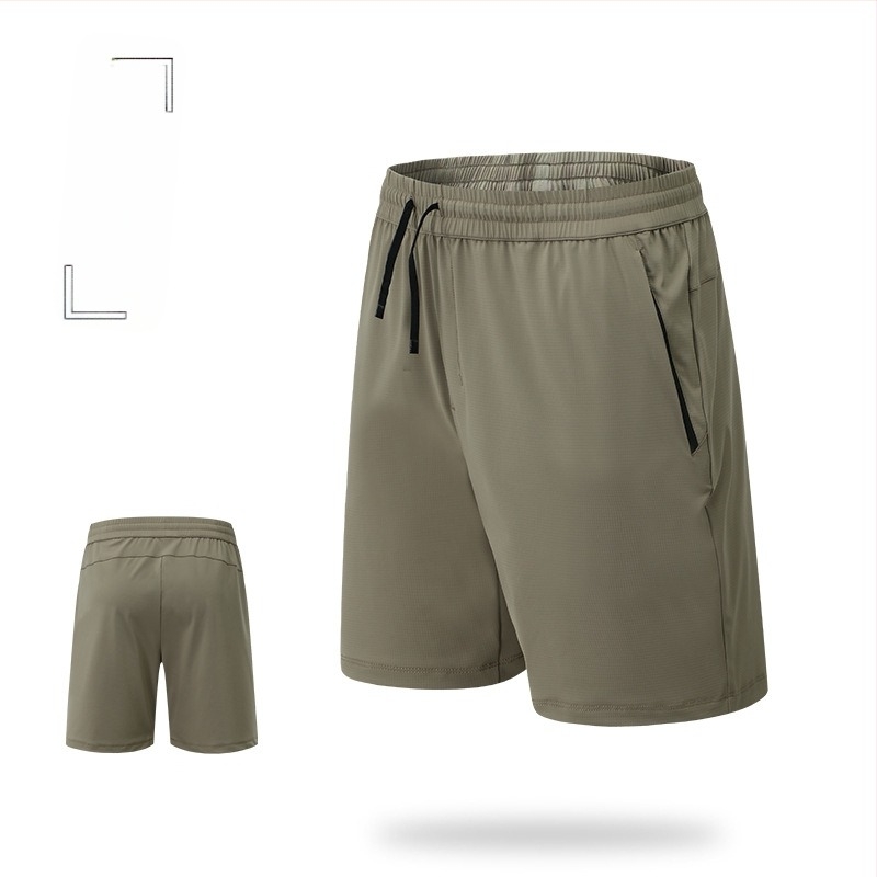 Șorturi sport masculine de vară, croială lejeră, amestec nylon-elastan, talie medie
