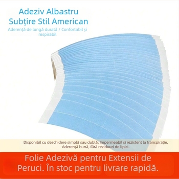 Bandă PU albastră, dublu față pentru peruci, adeziv pentru bază din plasă, impermeabilă și rezistentă la transpirație