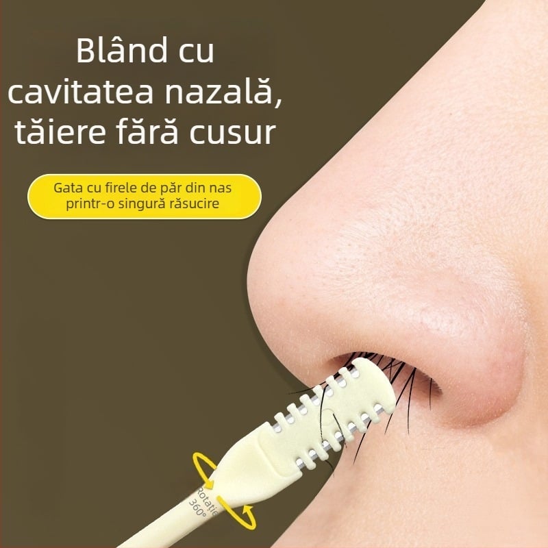 Tăietor de păr nazal cu capete duble, instrument de curățare manual, foarfeci mici pentru eliminarea părului din nas