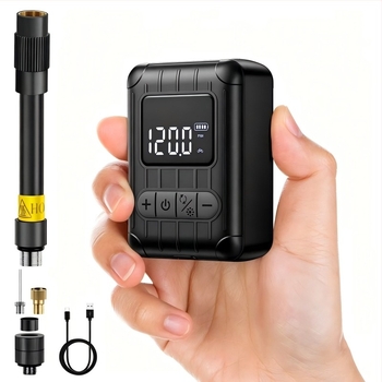 Pompa de bicicletă portabilă, mini, brushless, electrică, cu control inteligent al presiunii pentru ciclism pe drum și munte